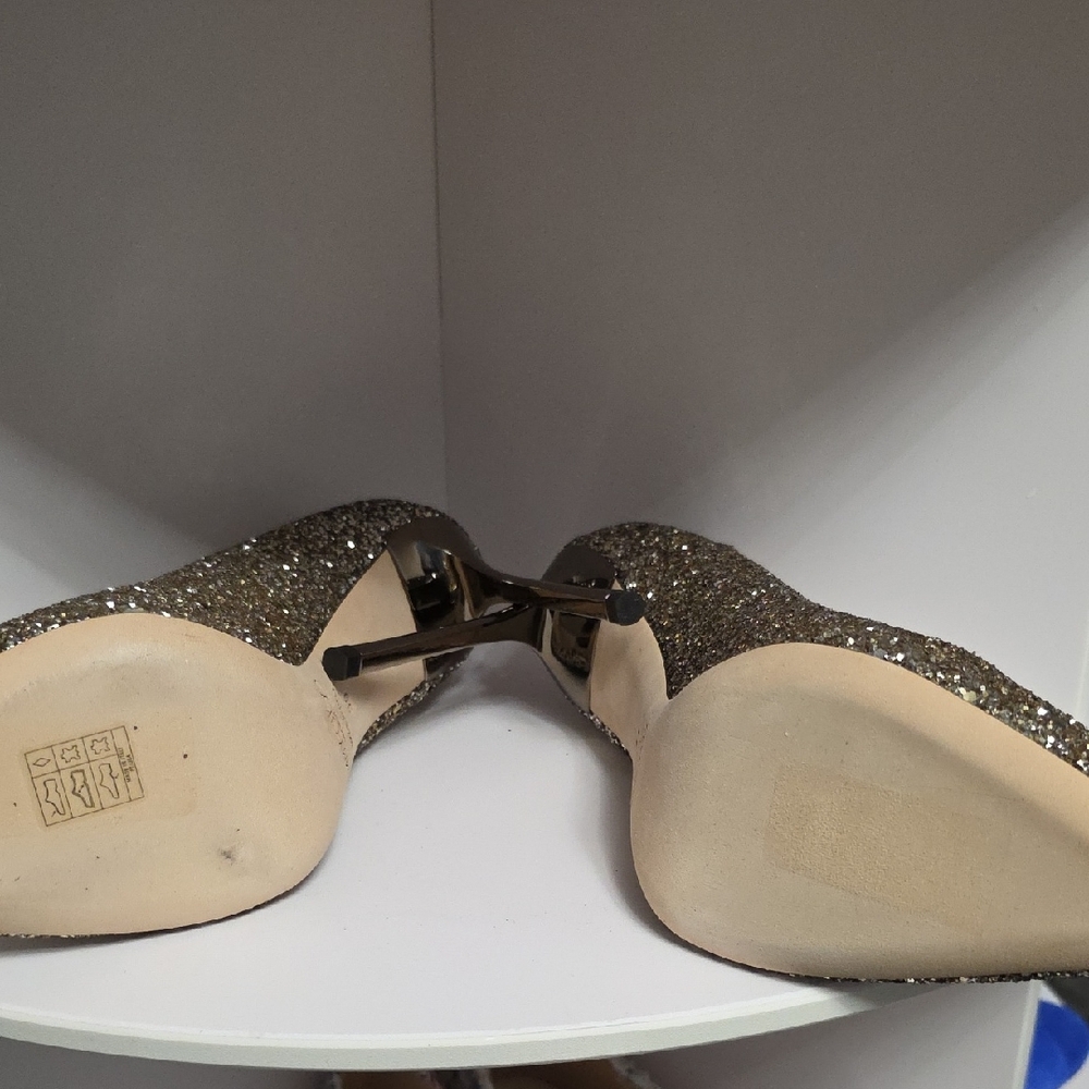 Jimmy Choo Sparkling Gold Heels - Picture 2 of 3